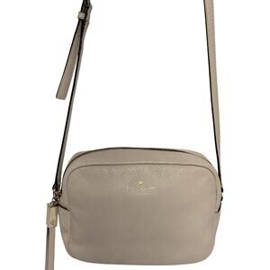 Kate Spade "Mindy" Crossbody Bag Cream / Oatmeal Colored Pebbled Leather